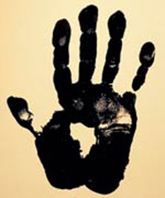 Mandela's "Africa" handprint